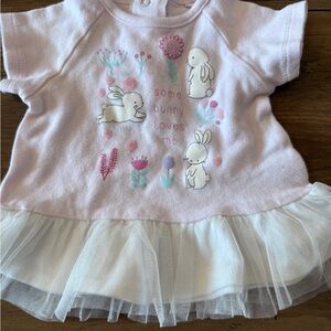 Rene Rofe Pink Bunny Tulle Baby Top